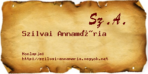 Szilvai Annamária névjegykártya